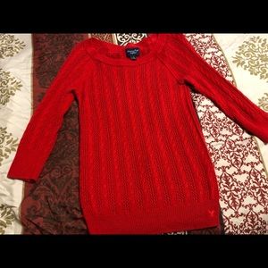 Soft red 3/4 sleeve American Eagle knit sweater